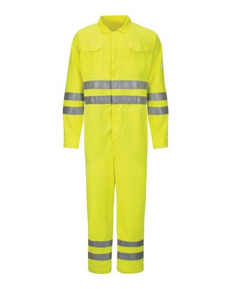  Custom Embroidered Bulwark Hi-Vis Deluxe Coverall with Reflective Trim - CoolTouch® 2 - 7 oz. CMD8 W 