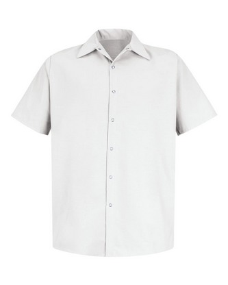  Custom Logo Red Kap Specialized Short Sleeve Pocketless Work Shirt - Tall Sizes SP26T Embroidered 