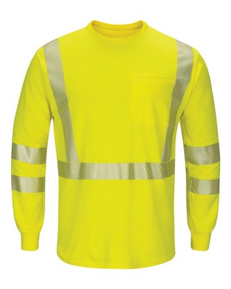 Company Branded Bulwark Hi-Visibility Lightweight Long Sleeve T-Shirt SMK8 With Logo