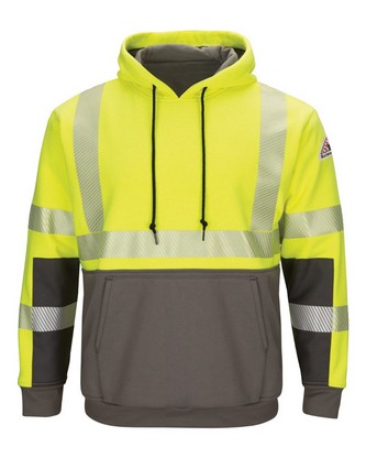  Company Branded Bulwark Hi-Visibility Color-Blocked Pullover Hooded Fleece Sweatshirt SMB4 With Logo 