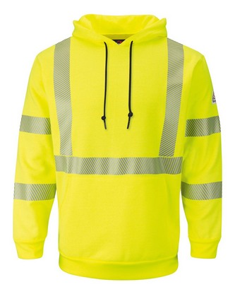  Custom Logo Bulwark Hi-Visibility Pullover Hooded Fleece Sweatshirt SMH4 Embroidered 