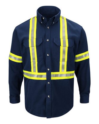  Company Branded Bulwark Dress Uniform Shirt with CSA reflective trim - EXCEL FR® ComforTouch SLUC Wi 
