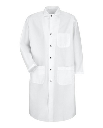  Custom Embroidered Red Kap Snap-Front Spun Polyester Butcher Coat KS58 With Logo 