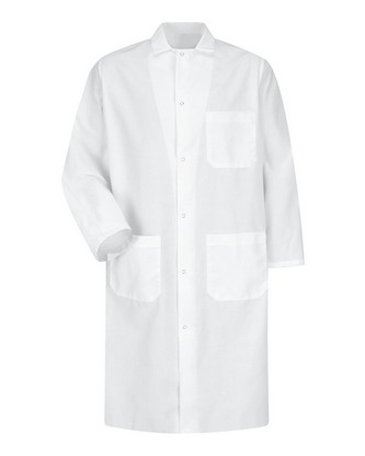 Custom Embroidered Red Kap Butcher Coat with Interior Chest Pocket KS64 With Logo