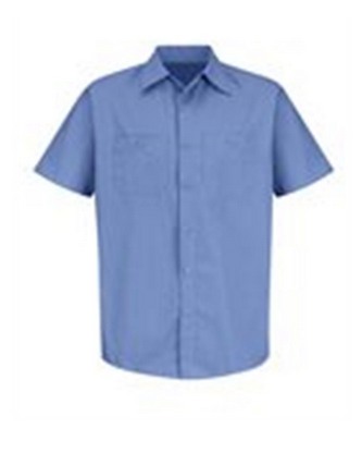 Custom Embroidered Red Kap Industrial Stripe Short Sleeve Work Shirt - Tall Sizes SB22T With Logo