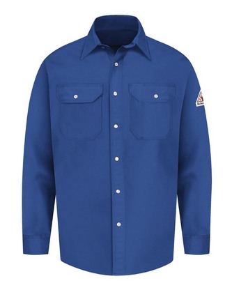 Custom Embroidered Bulwark Snap-Front Uniform Shirt - EXCEL FR® - Tall Sizes SES2T With Logo