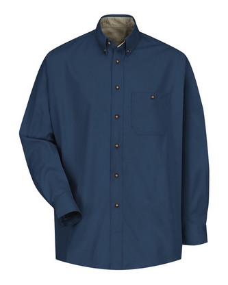 Custom Embroidered Red Kap Cotton Contrast Dress Shirt SC74 With Logo