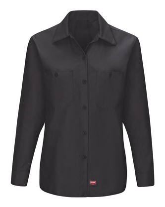 Custom Embroidered Red Kap Women's Long Sleeve Mimix Work Shirt SX11 With Logo 