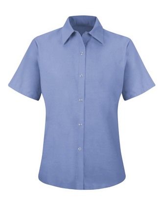 Company Branded Red Kap Women's Short Sleeve Specialized Pocketless Work Shirt SP25 With Logo