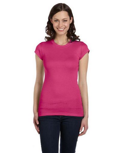 Ladies' Sheer Mini Rib Short-Sleeve T-Shirt