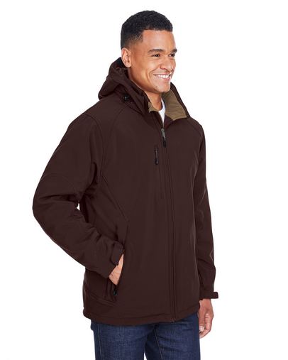  Men's Glacier Insulated Three-Layer Fleece Bonded Soft Shell Jacket with Detachable Hood 