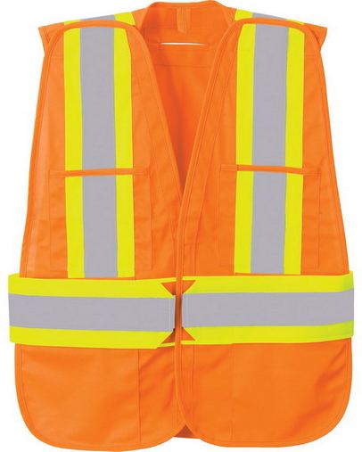 5-Point Vertical Stripe Tear Away Safety Vest