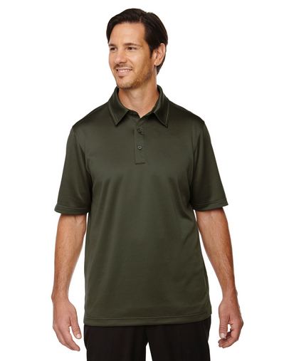  Men's Exhilarate Coffee Charcoal Performance Polo with Back Pocket 