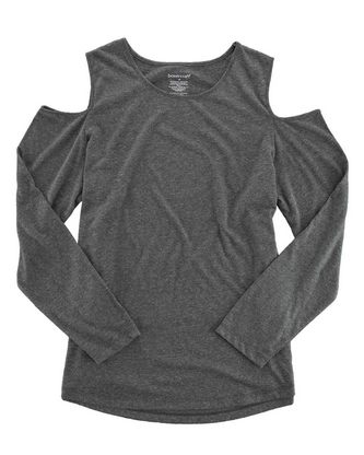 Company Branded Boxercraft Women's Cold Shoulder Long Sleeve T-Shirt T31 With Logo