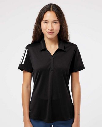  Custom Logo Adidas Women's Floating 3-Stripes Polo A481 Embroidered 