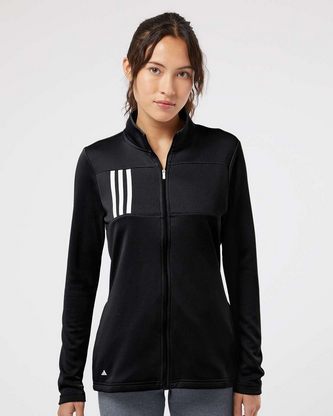  Custom Embroidered Adidas Women's 3-Stripes Double Knit Full-Zip A483 With Logo 
