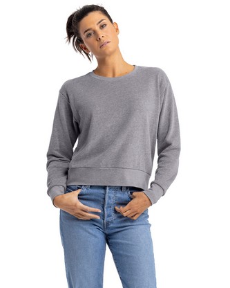 Ladies' Laguna Sueded Sweatshirt - HEATHER GRAY - XS