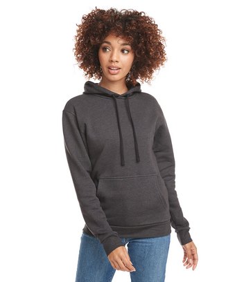  Unisex Malibu Pullover Hooded Sweatshirt - HEATHER BLACK - XS 