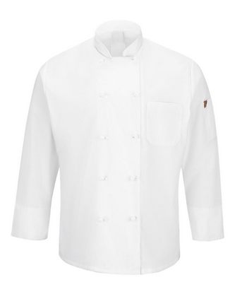 Company Branded Chef Designs Mimix Ten Knot Button Chef Coat with OilBlok 044X With Logo