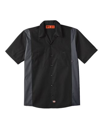 Company Branded Dickies Industrial Colorblocked Short Sleeve Shirt - Tall Sizes LS524T With Logo