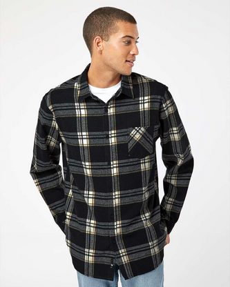  Custom Embroidered Burnside Open Pocket Flannel Shirt 8212 With Logo 