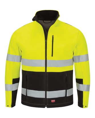  Custom Logo Red Kap Hi-Visibility Soft Shell Jacket JY34 Embroidered 