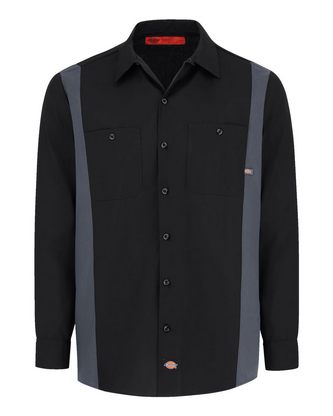 Custom Logo Dickies Industrial Colorblocked Long Sleeve Shirt - Tall Sizes 5524T Embroidered