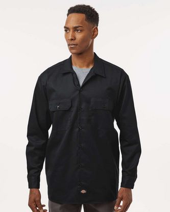 Custom Logo Dickies Long Sleeve Work Shirt - Tall Sizes 5574T Embroidered