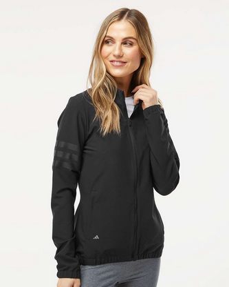  Custom Embroidered Adidas Women's 3-Stripes Full-Zip Jacket A268 With Logo 