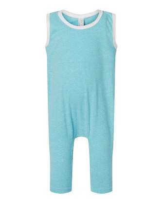 Custom Embroidered Rabbit Skins Infant Harborside Mélange Tank Romper 4492 With Logo