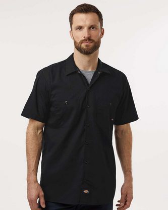 Company Branded Dickies Industrial Short Sleeve Work Shirt - Tall Sizes S535T With Logo