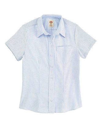 Company Branded Dickies Women's Short Sleeve Stretch Oxford Shirt S254 With Logo