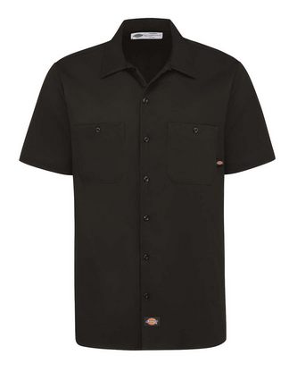Custom Embroidered Dickies Industrial Short Sleeve Cotton Work Shirt S307 With Logo
