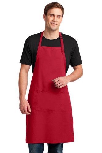 Custom Logo Port Authority Easy Care Extra Long Bib Apron with Stain Release - A700