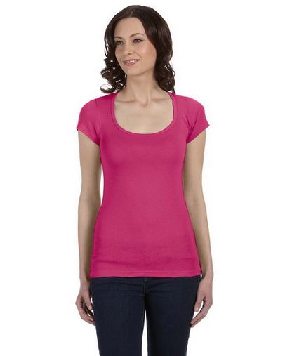 Custom Imprinted Bella + Canvas Ladies' Sheer Rib Scoop Neck T-Shirt - B8703