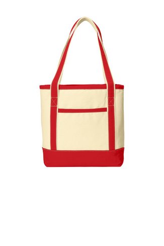 Custom Logo Port Authority Medium Cotton Canvas Boat Tote - BG412