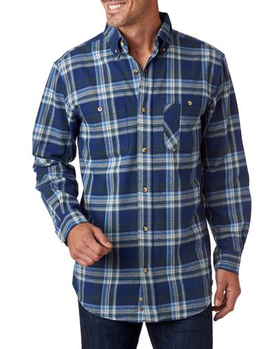  Men's Yarn-Dyed Flannel Shirt 