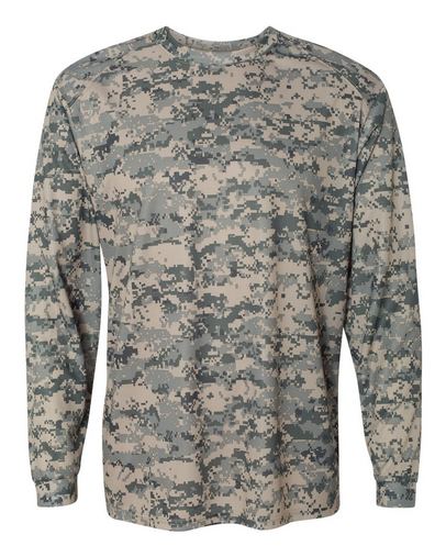 Custom Printed Badger Digital Camo Long Sleeve T-Shirt - 4184