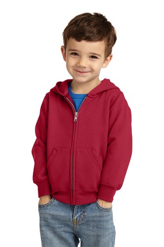  Port & Company Toddler Core Fleece Full-Zip Hooded Sweatshirt. CAR78TZH 