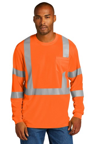 Custom Logo CornerStone ANSI 107 Class 3 Mesh Long Sleeve Tee - CS203