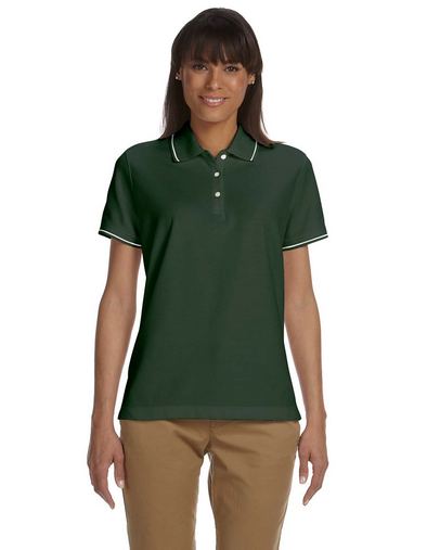 Custom Embroidered Devon & Jones Ladies' Pima Pique Tipped Polo - D113W