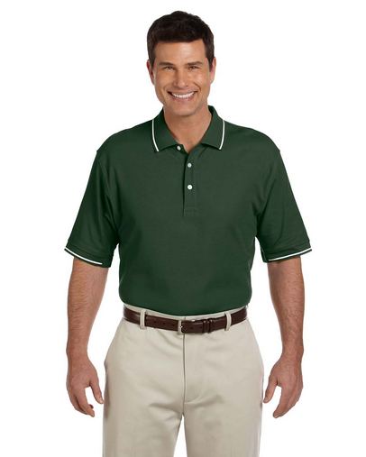 Custom Embroidered Devon & Jones Men's Pima Pique Tipped Polo - D113