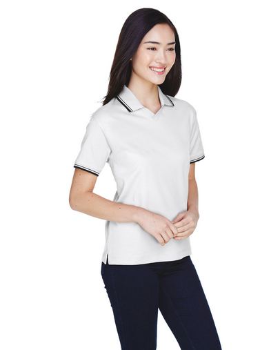 Custom Embroidered Devon & Jones Ladies' Tipped Perfect Pima Interlock Polo - D140W
