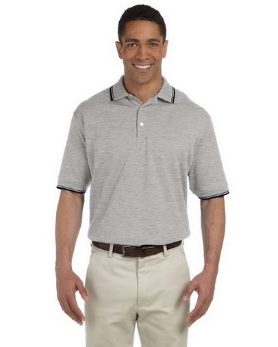 Custom Embroidered Devon & Jones Men's Tipped Perfect Pima Interlock Polo - D140
