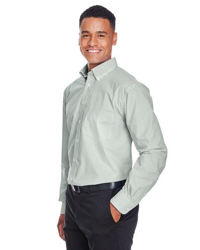 Custom Embroidered Devon & Jones Men's Crown Collection Banker Stripe - D645