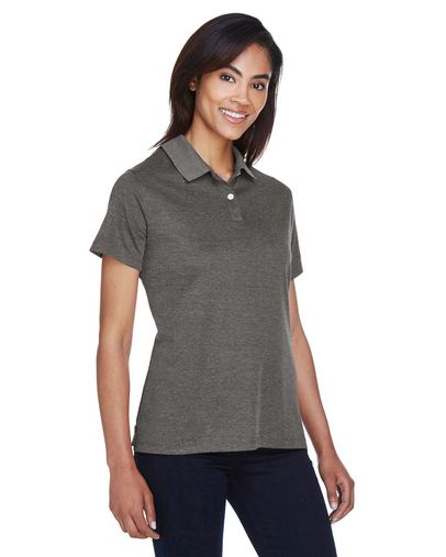 Custom Embroidered Devon & Jones Pima-Tech Ladies' Jet Pique Heather Polo - DG210W