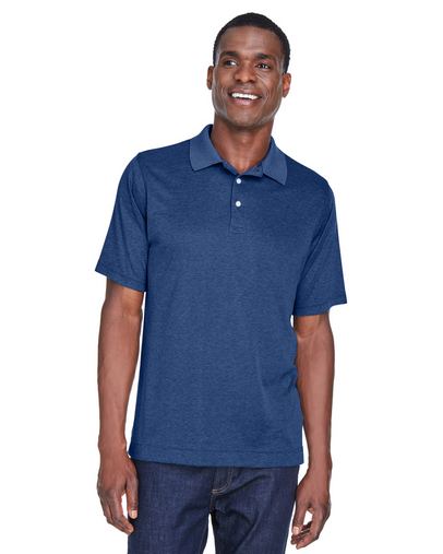Custom Embroidered Devon & Jones Pima-Tech Men's Jet Pique Heather Polo - DG210