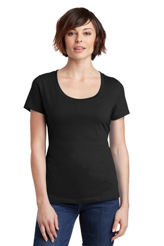 Custom Printed District Made Ladies Perfect Weight Scoop Tee - DM106L