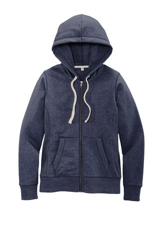 Custom Logo District Women's Re-Fleece Full-Zip Hoodie - DT8103