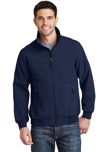 Custom Logo Port Authority Soft Shell Bomber Jacket. J337 with embroidery
